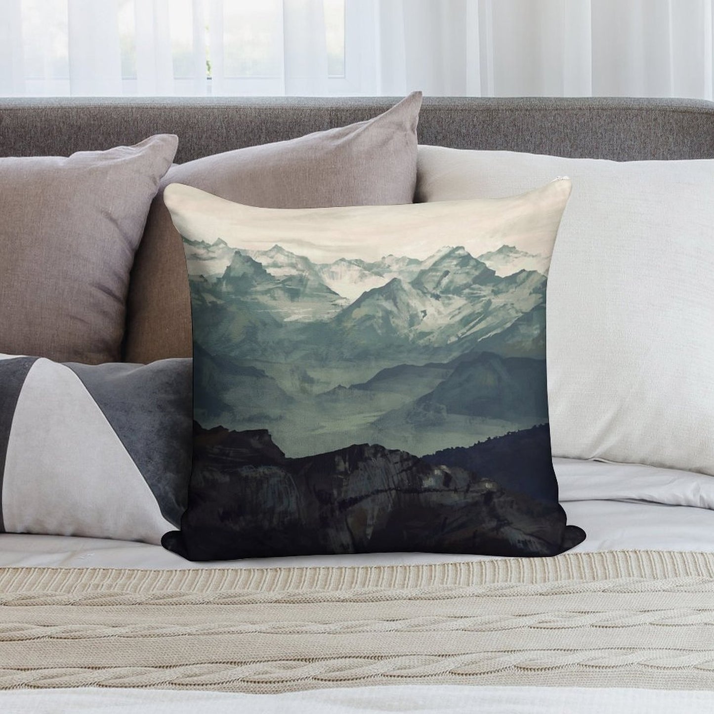Mountain Fog Soft Ultra-Soft Texture Throw Pillow