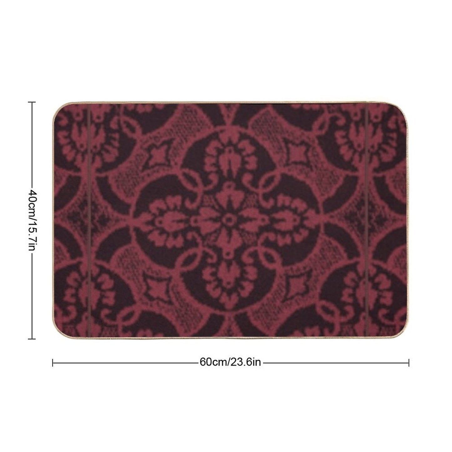 2023 Luscious Red Floral Pattern  Toxin-Free Bath Mat