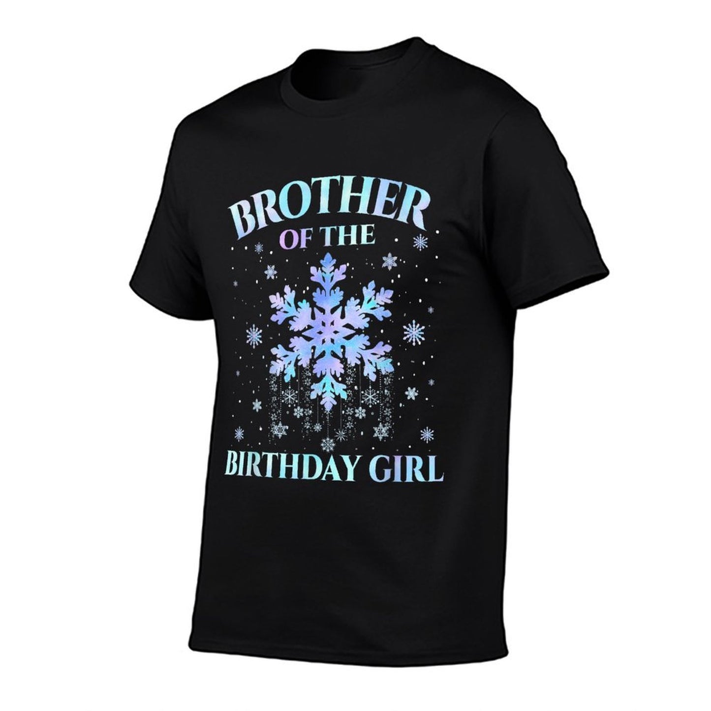 Brother of The Birthday Girl Snowflakes Family Winter Party  Summer-ready Fabric T-Shirt