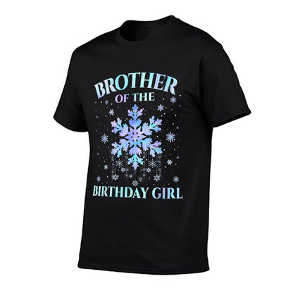 Brother of The Birthday Girl Snowflakes Family Winter Party  Summer-ready Fabric T-Shirt