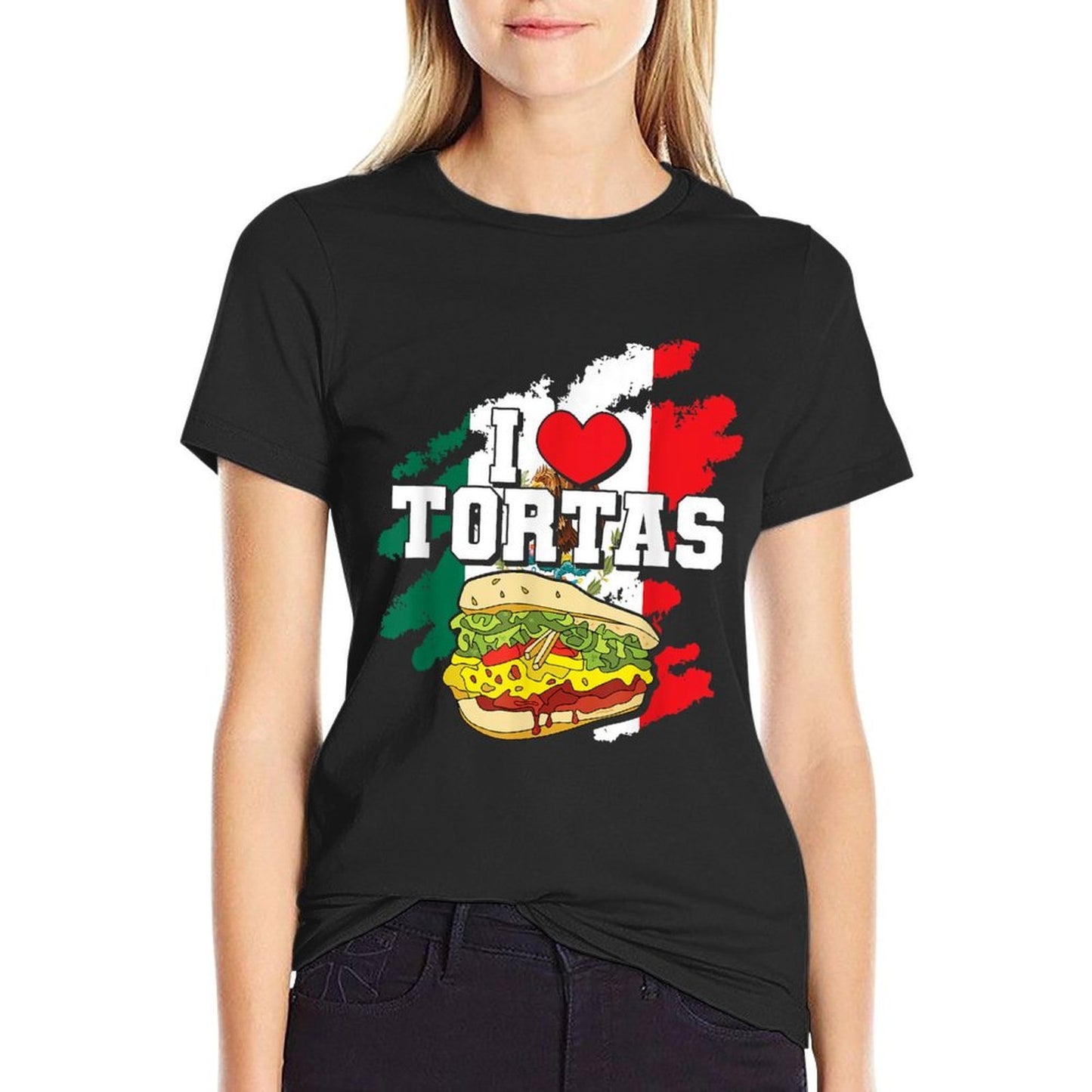 Mexican Sandwich Lover Mexico Food Foodie I Love Tortas  Rolled Sleeves T-Shirt
