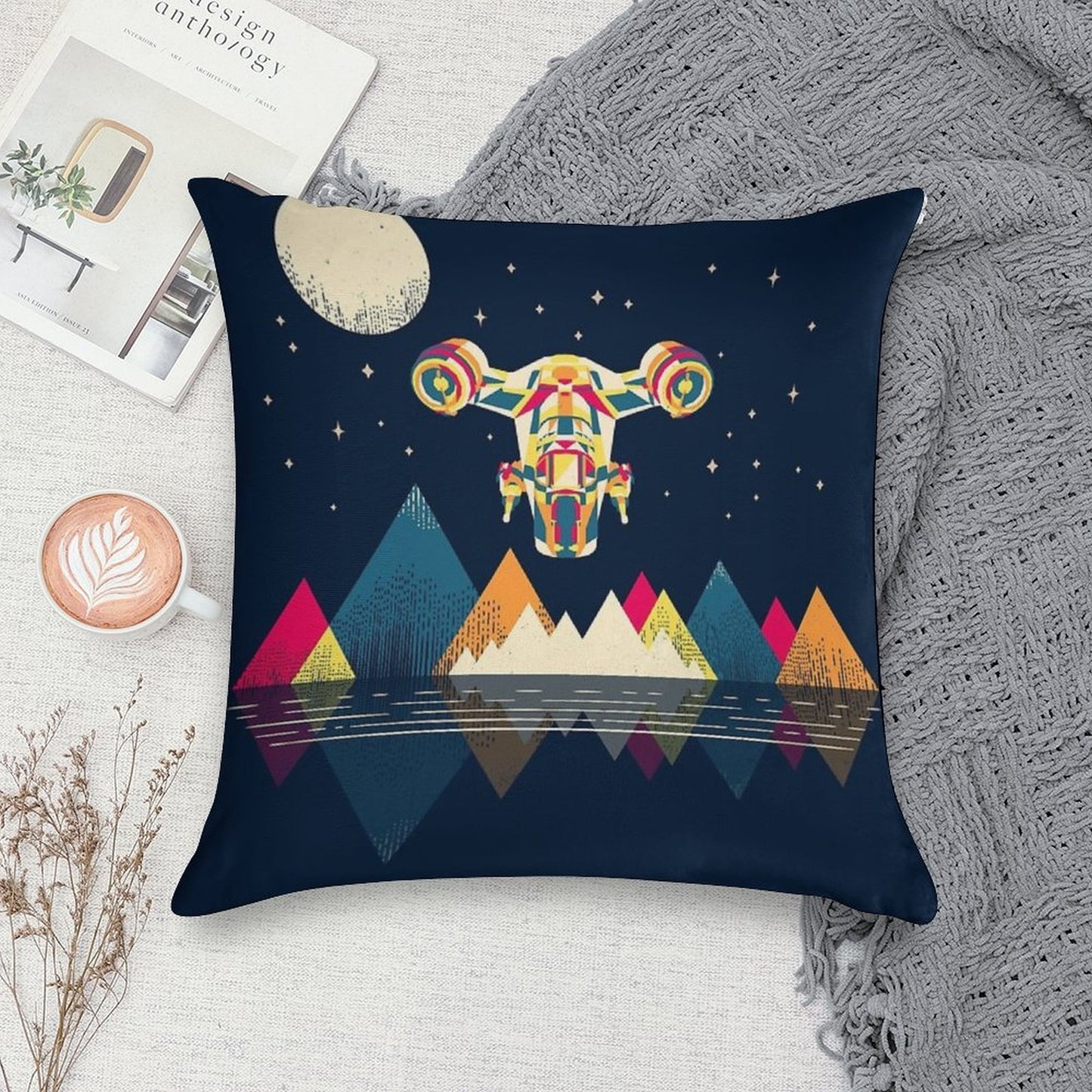 Abstract Razor Soft Washable Throw Pillow