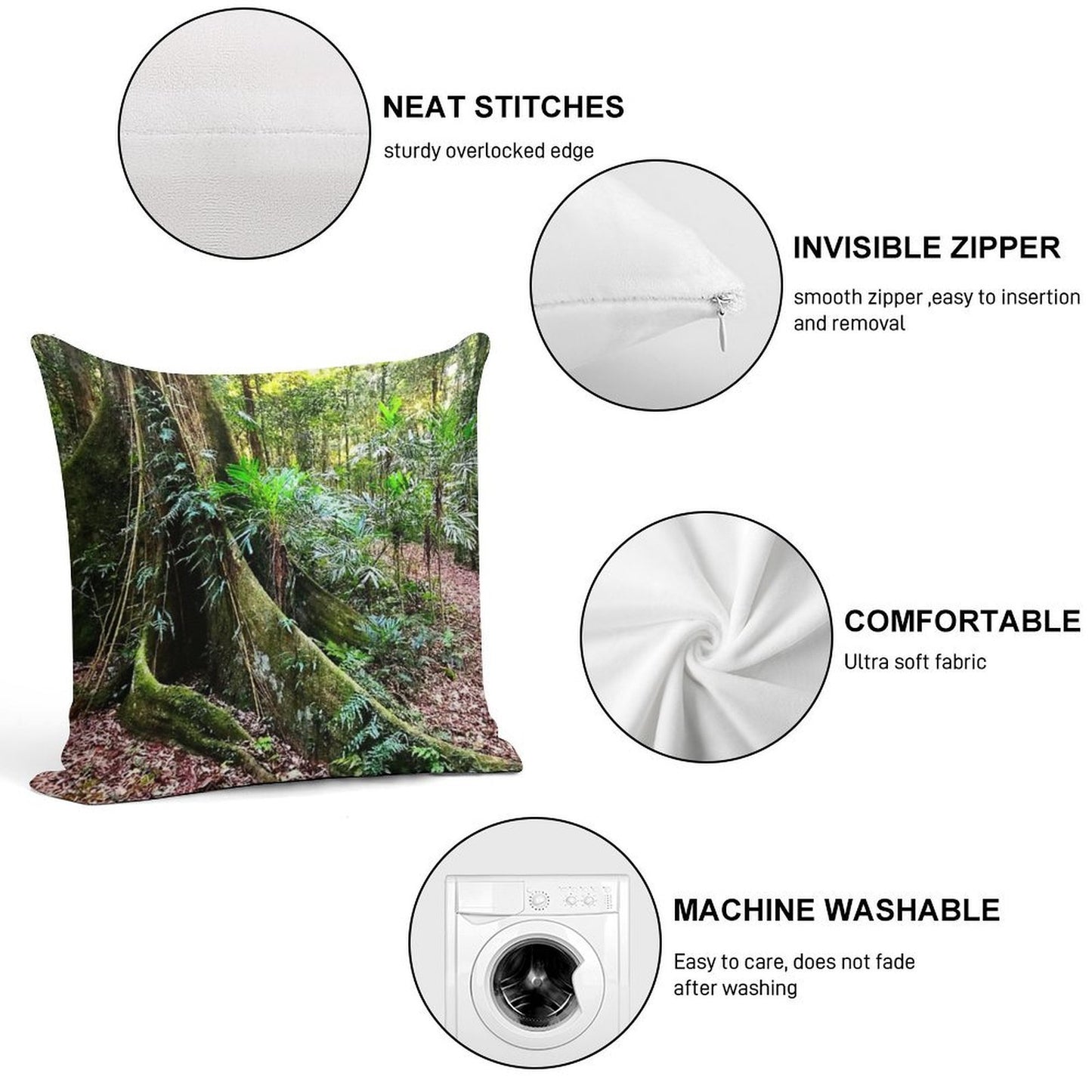Exploring Rainforest Trees Soft Decorative Cover Throw Pillow