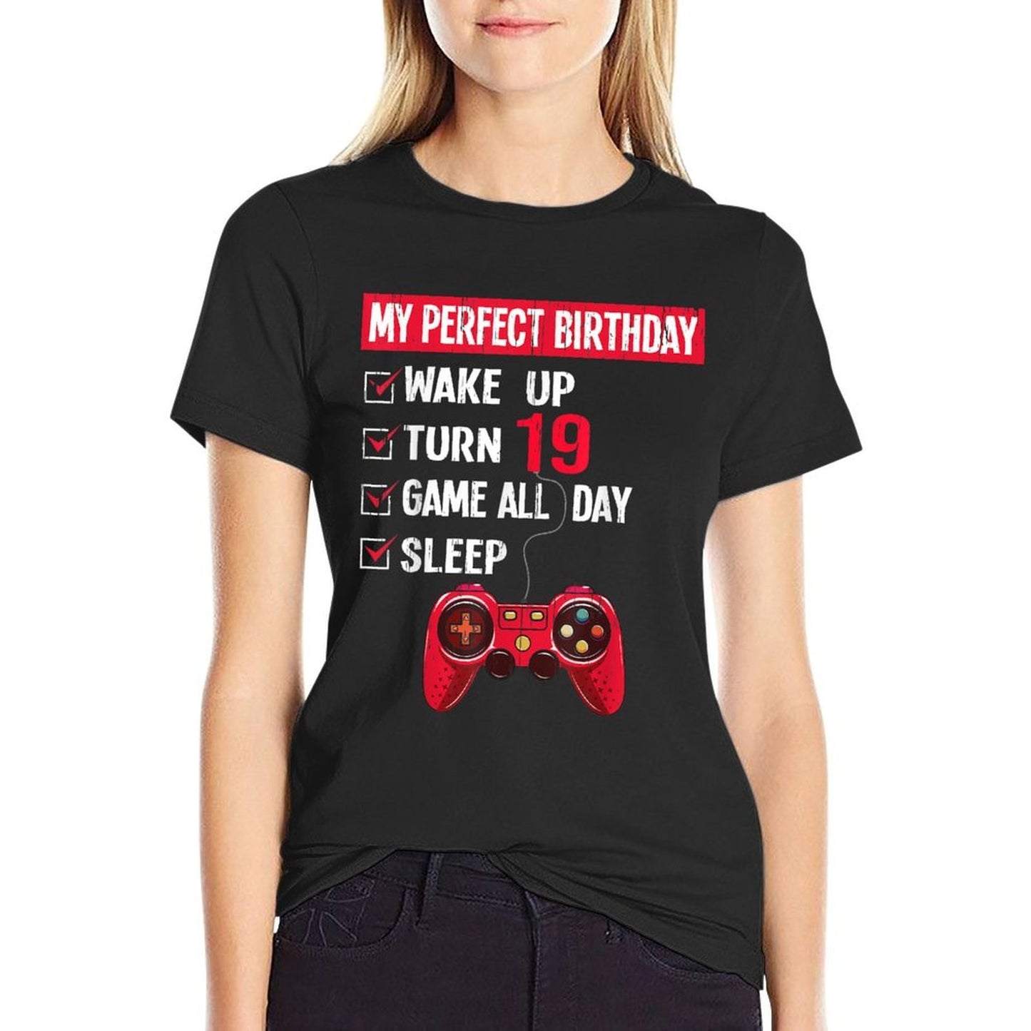 19 Years Old Gamer 19th Birthday Boy My Perfect Party Gift  Durable T-Shirt