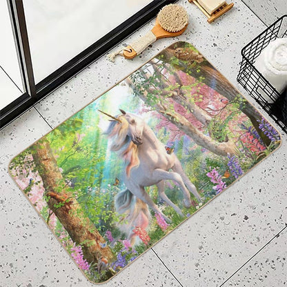 Unicorn Enchanted Forest  Slip-Resistant Bath Mat
