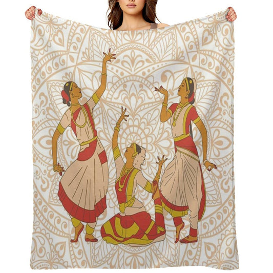 Indian Traditional Dancers All-season Throw Blanket