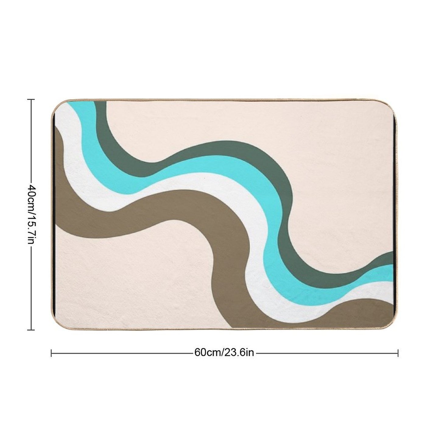 Retro Wave Abstract Print III  Stain-Proof Bath Mat