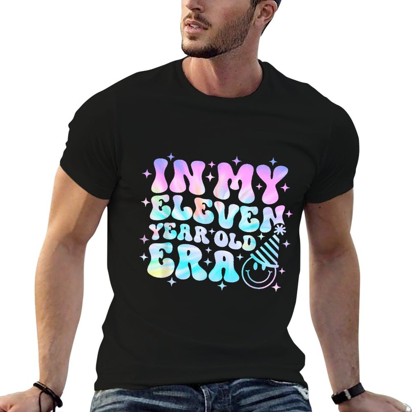 Groovy In My Eleven Year Old Era Girl 11th Birthday 11 Yrs  Fade-proof Color T-Shirt