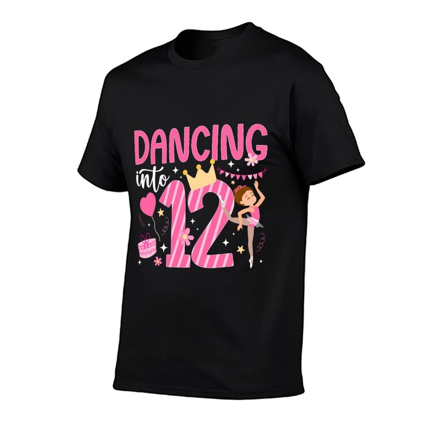 12th Birthday Dance Girl Twelve Year Old Dancer Birthday  Oversized Silhouette T-Shirt