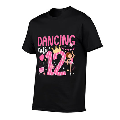 12th Birthday Dance Girl Twelve Year Old Dancer Birthday  Oversized Silhouette T-Shirt