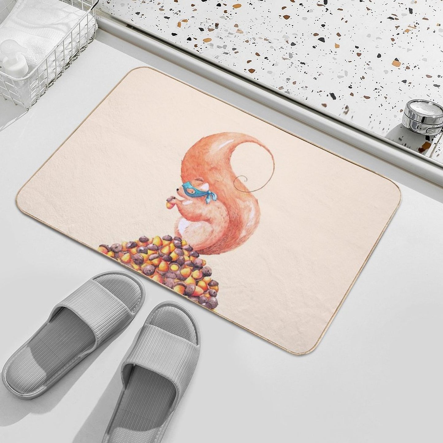 The Bandit Squirrel  Slip-Resistant Bath Mat