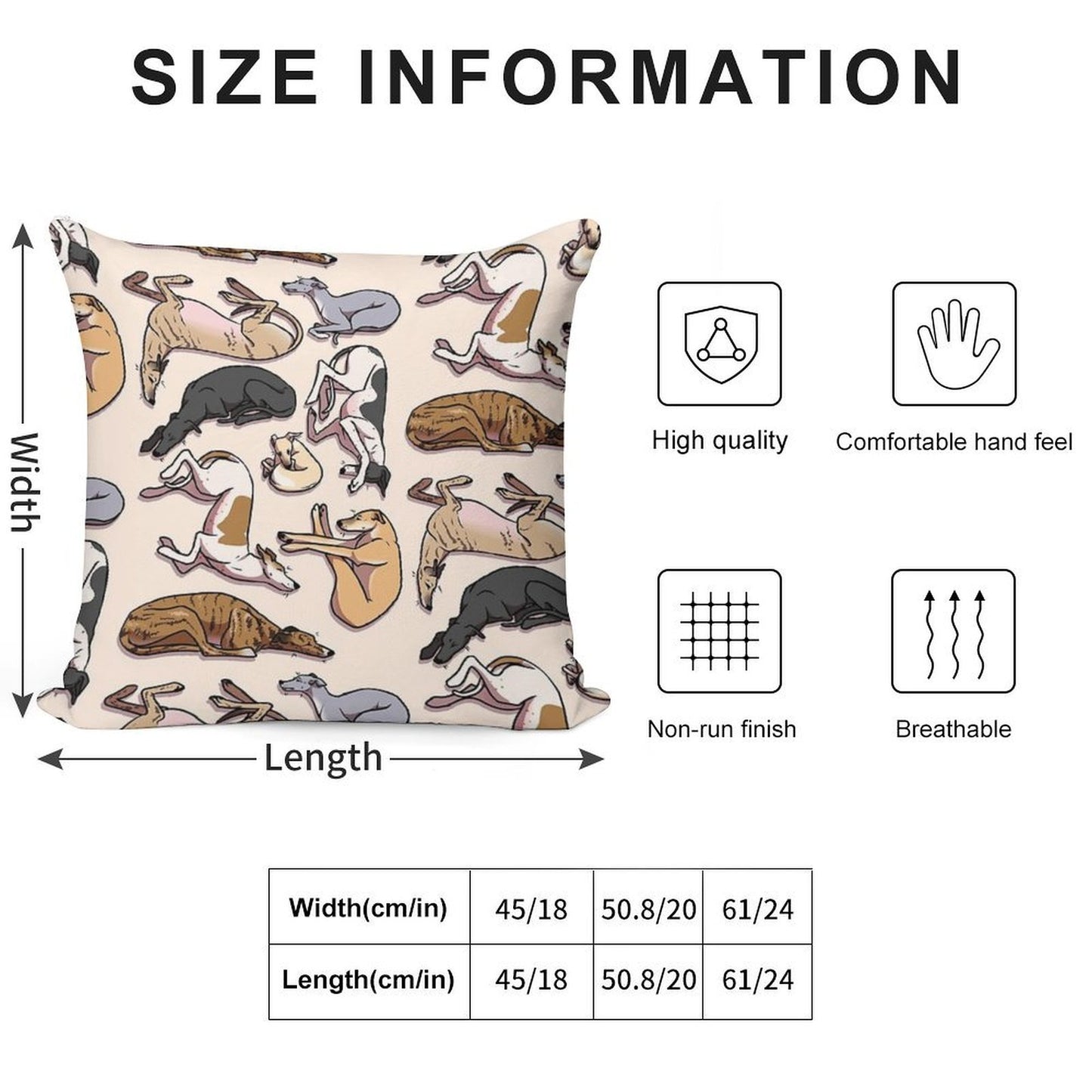 Sleeping Hounds Soft Short Plush Fabric Throw Pillow