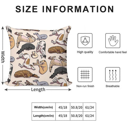 Sleeping Hounds Soft Short Plush Fabric Throw Pillow