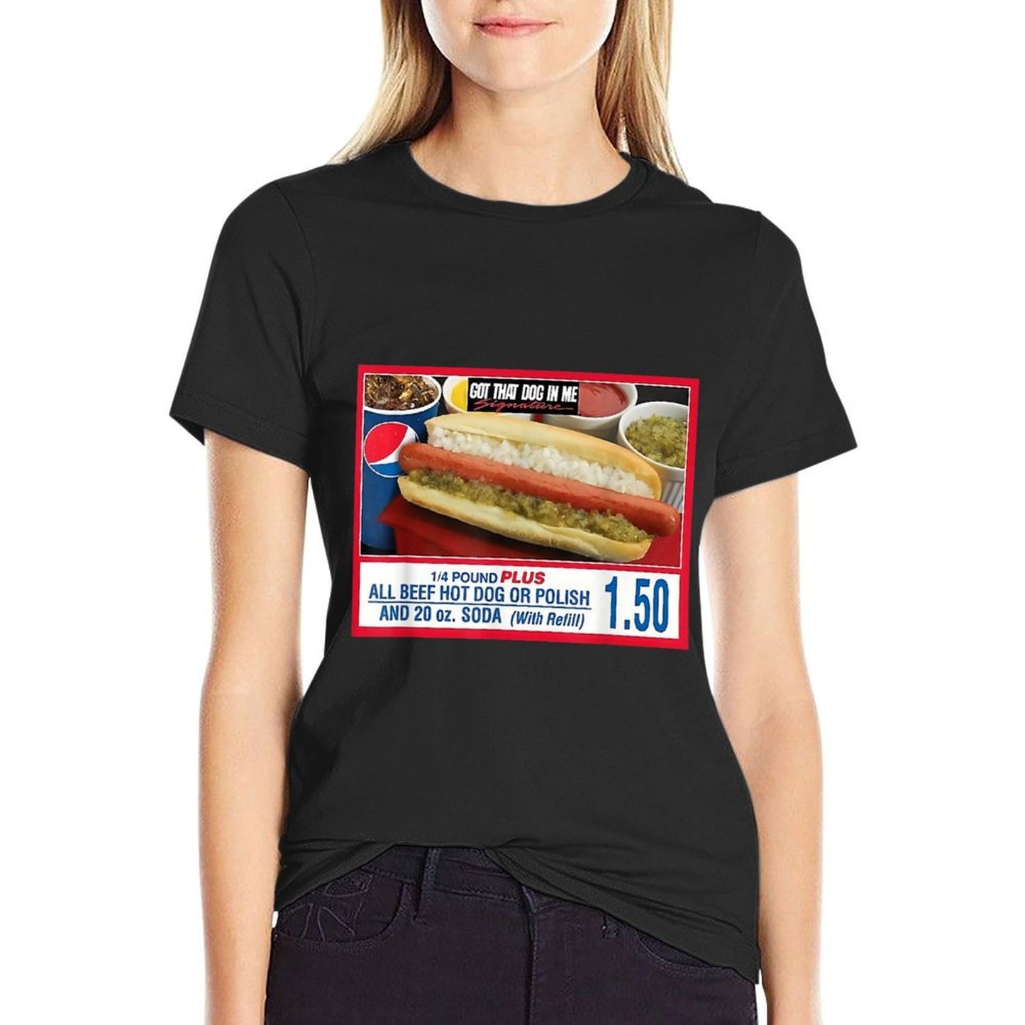 I Got That Dog In Me - Hot Dog  Ribbed Collar T-Shirt