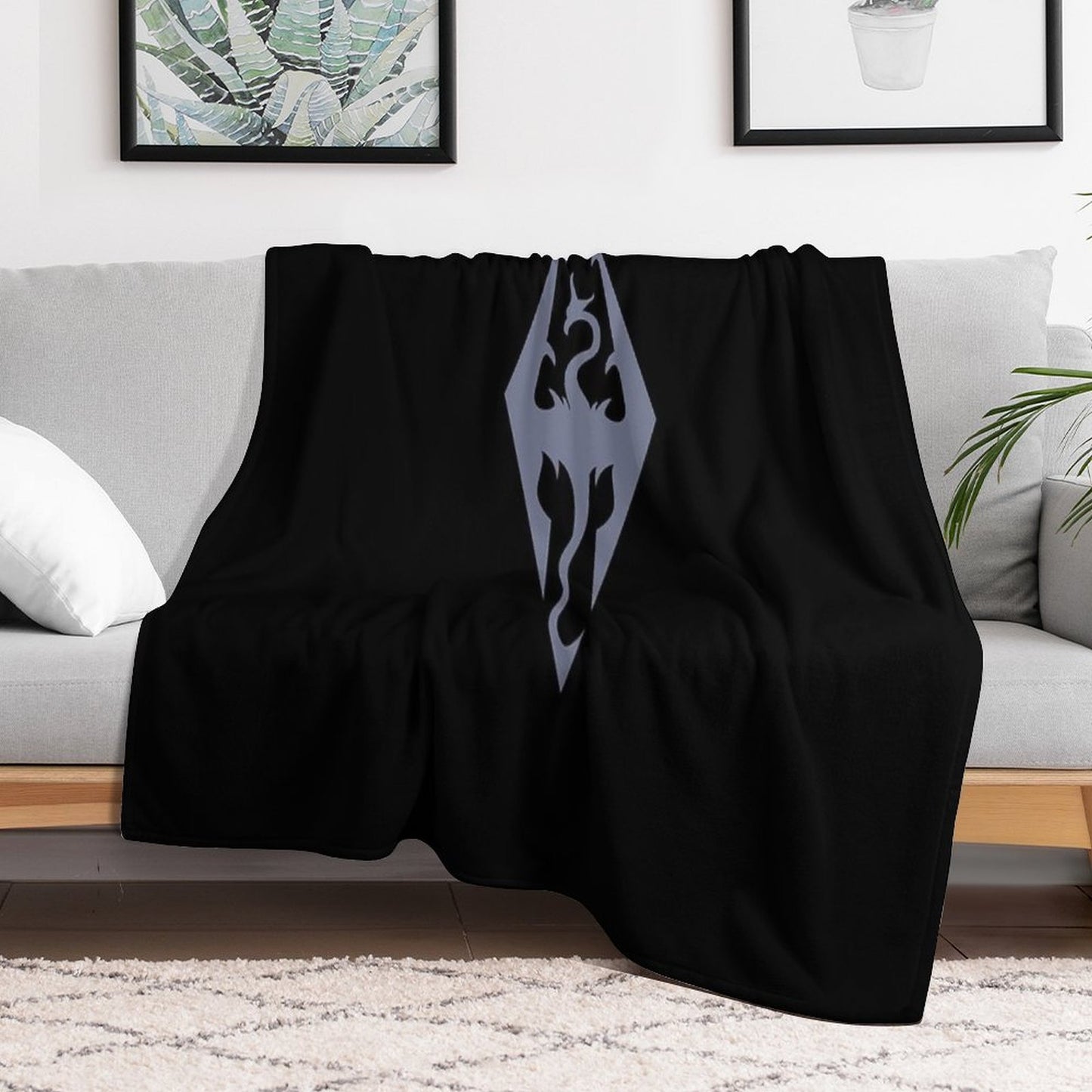 Skyrim Symbol Blue Color Comfort Throw Blanket