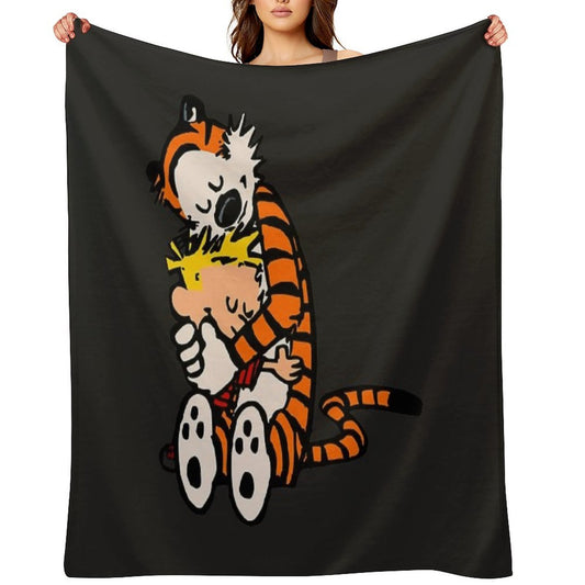 Calvin And Hobbes Had Funy Hug Lightweight Throw Blanket