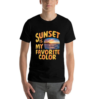 Sunset Is My Favorite Color Ocean Vista Beach Lover  Wrinkle-resistant T-Shirt