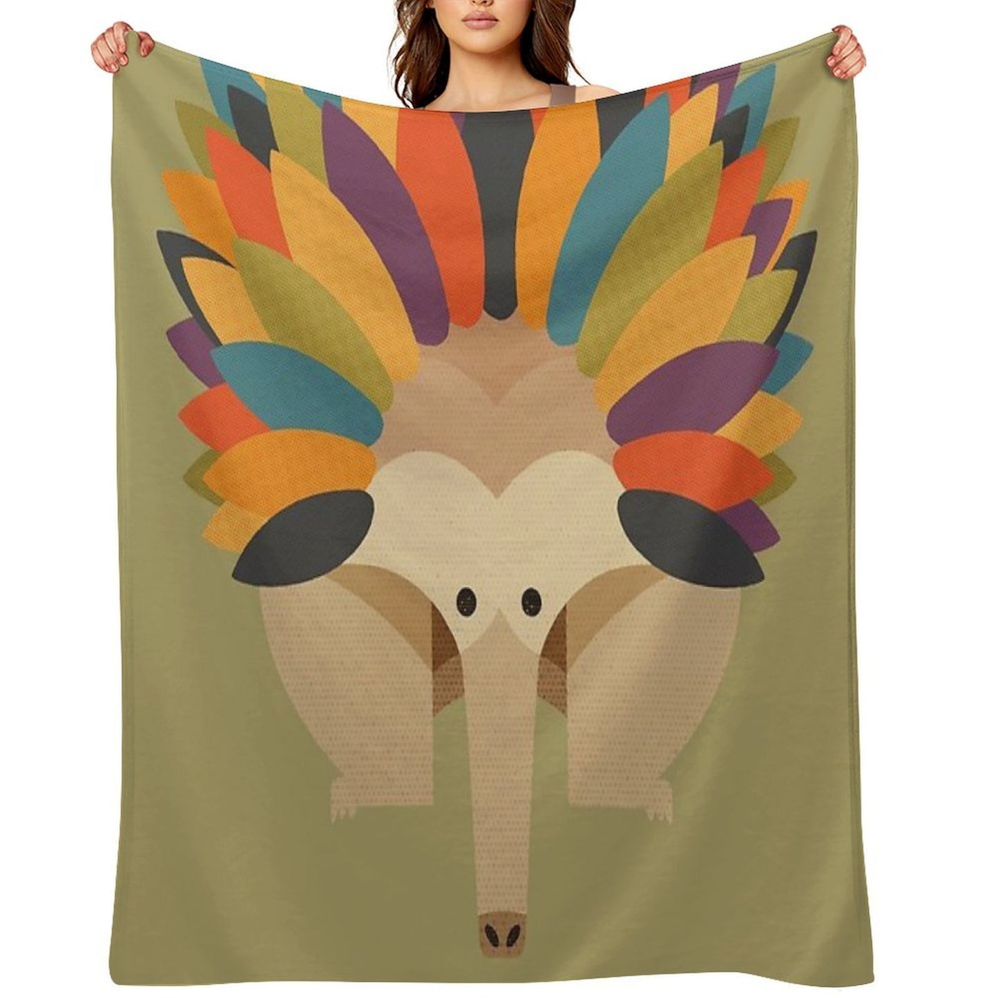 Hello Echidna Sustainable Throw Blanket