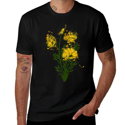 California Poppies Watercolor Flowers Cool Gift  Affordable Price T-Shirt
