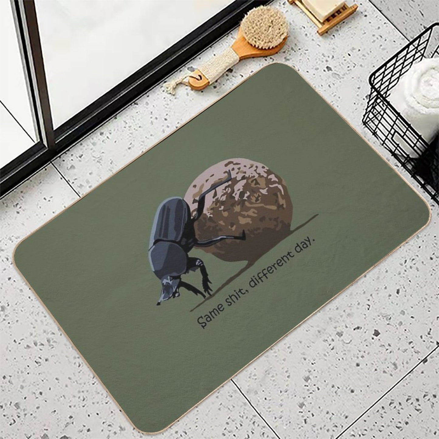 Same Shit, Different Day - Dung Beetle  Odorless Bath Mat