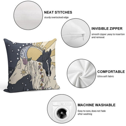 The Sun And Moon Soft Washable Throw Pillow