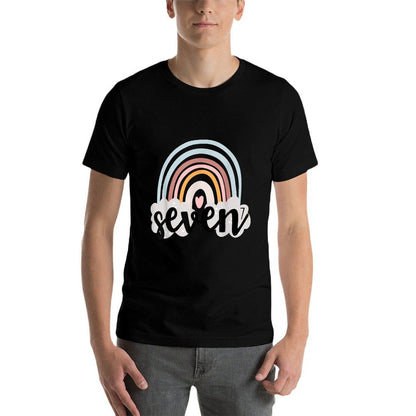 Seven Year Birthday Rainbow Party Boho Family 7 Year Old  Odor-resistant T-Shirt