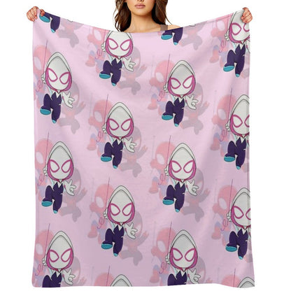 Cartoon Spider Ghost, Cute Baby Spidey Girl, Grl Pwr, Cartoon Ghost Premium Throw Blanket