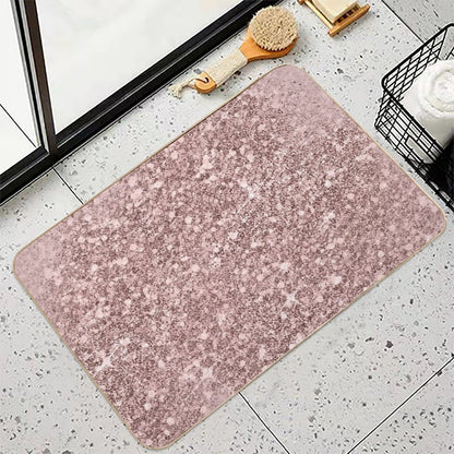 Rose Gold Glitter Dust II Durable Bath Mat
