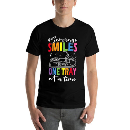 Serving Smiles One Tray At A Time Ladies Cafeteria Worker  Durable T-Shirt