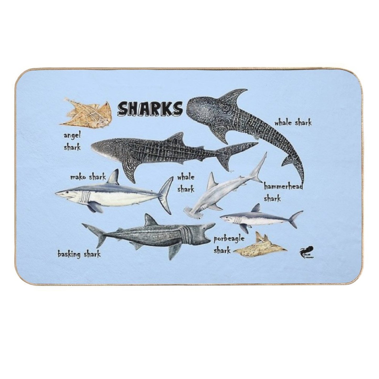 Sharks for Shark Lovers  Fade-Resistant Bath Mat