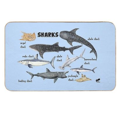 Sharks for Shark Lovers  Fade-Resistant Bath Mat