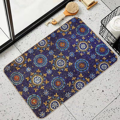 RAVENNA BYZANTINE MOSAICS,STARS,BLUE STARRY NIGHT Durable Bath Mat