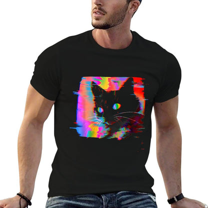 Psychedelic Weirdcore Cat Vaporwave Aesthetic Trippy  Affordable Price T-Shirt