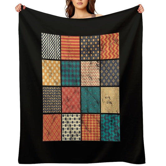 Quilting Quilt Pattern Patchwork Hobby Crafting Gift Thomas Larch Transparent Gift-ready Throw Blanket