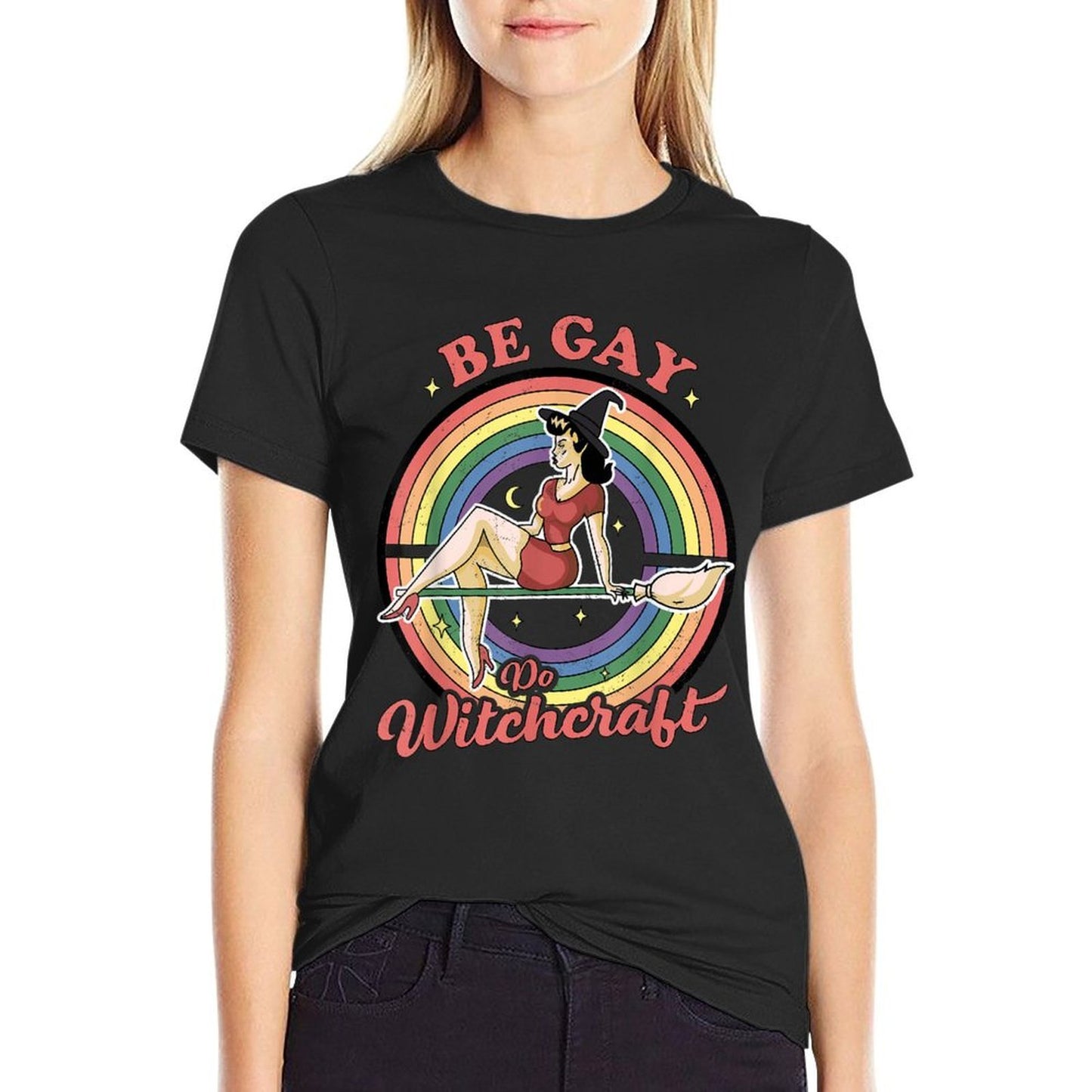 Be Gay Do Witchcraft Gay Lesbian Pagan Pride Witch Halloween  Affordable Price T-Shirt