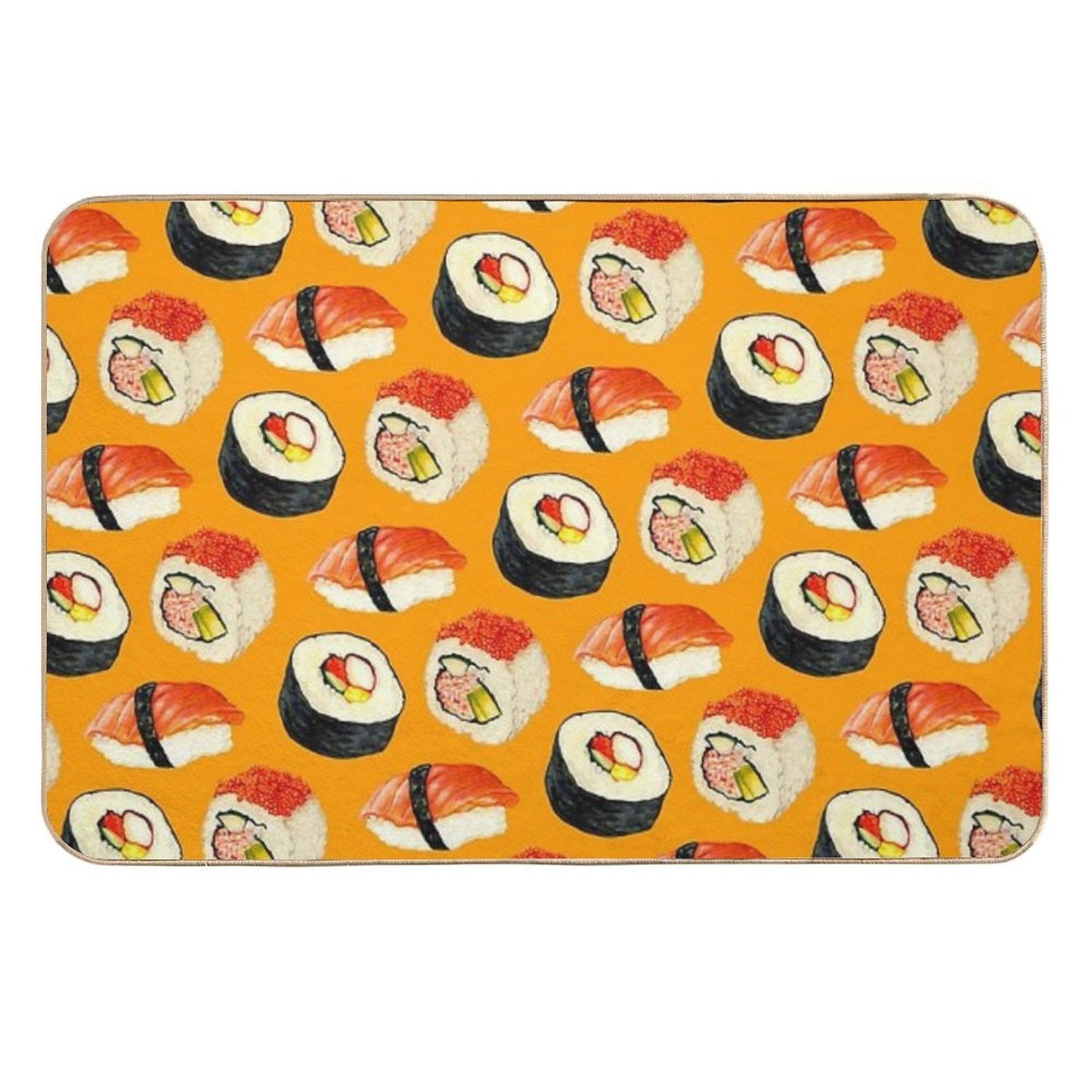 Sushi Pattern - Orange  Odorless Bath Mat