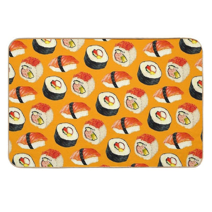Sushi Pattern - Orange  Odorless Bath Mat