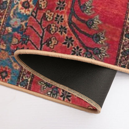 Red Persian Carpet - Persian Vintage Antique Carpet Nature Fine Art  Easy Maintenance Bath Mat
