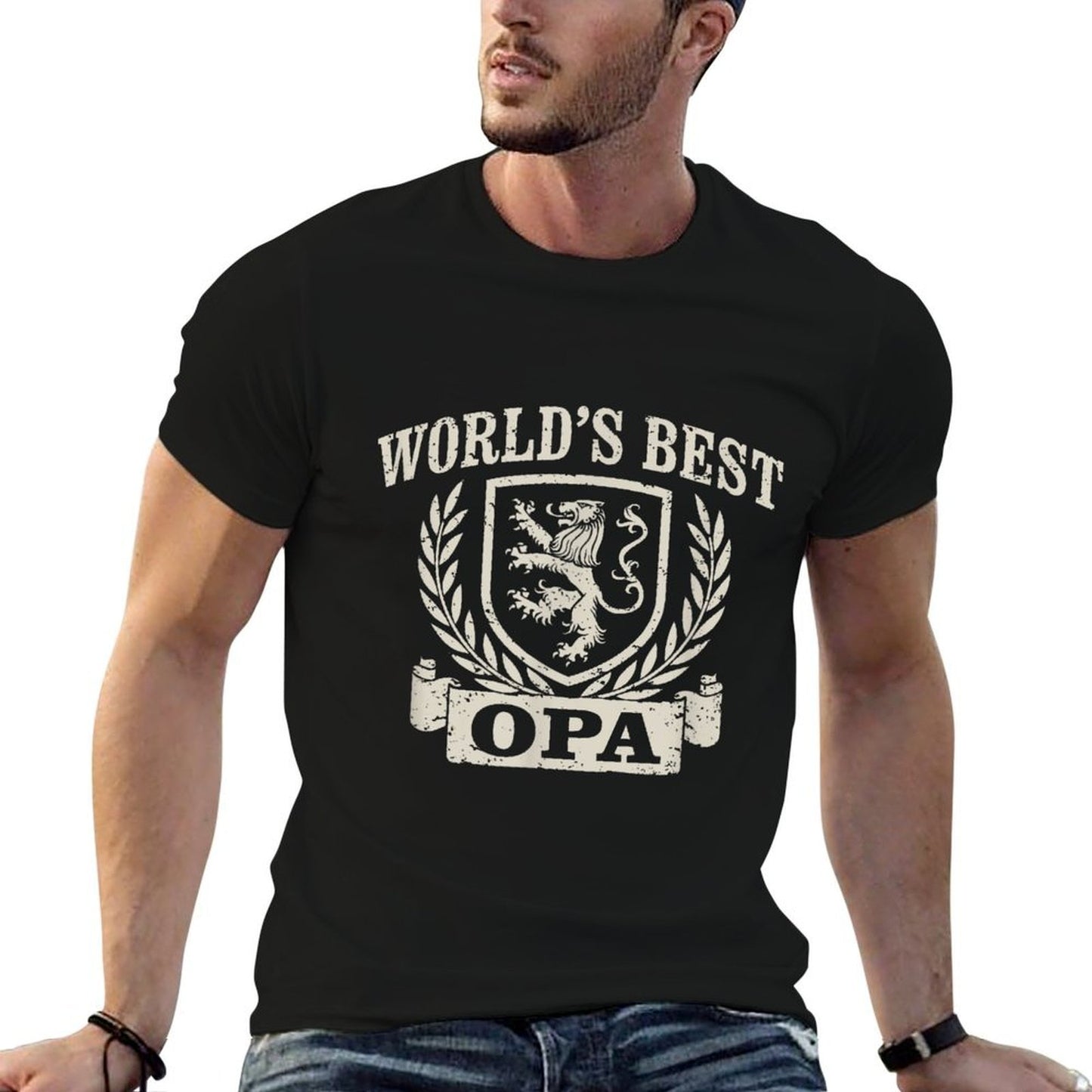 Worlds Best Opa Vintage Crest Grandpa  Soft T-Shirt