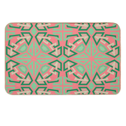 Four-Way Stars & Crossed Lines Ornament  Fade-Resistant Bath Mat