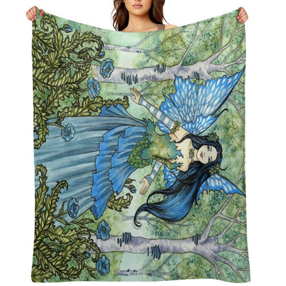 The Blue Wood Anti-pilling Throw Blanket