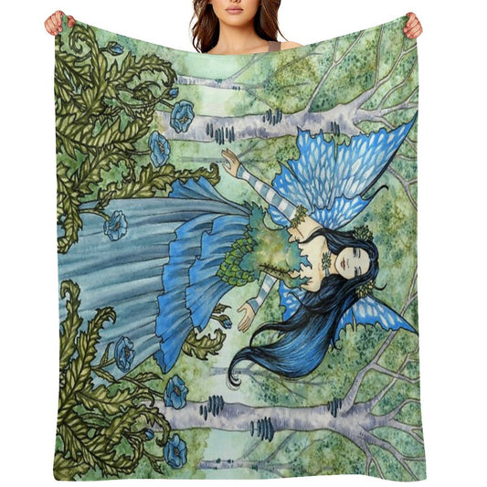 The Blue Wood Anti-pilling Throw Blanket