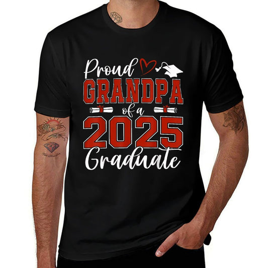 Proud Grandpa of A Class of 2025 Graduate Senior Graduation  Polyester Blend T-Shirt