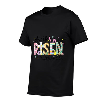 He Is Risen Jesus Christian Happy Easter Women Kids Girls  Wrinkle-resistant T-Shirt