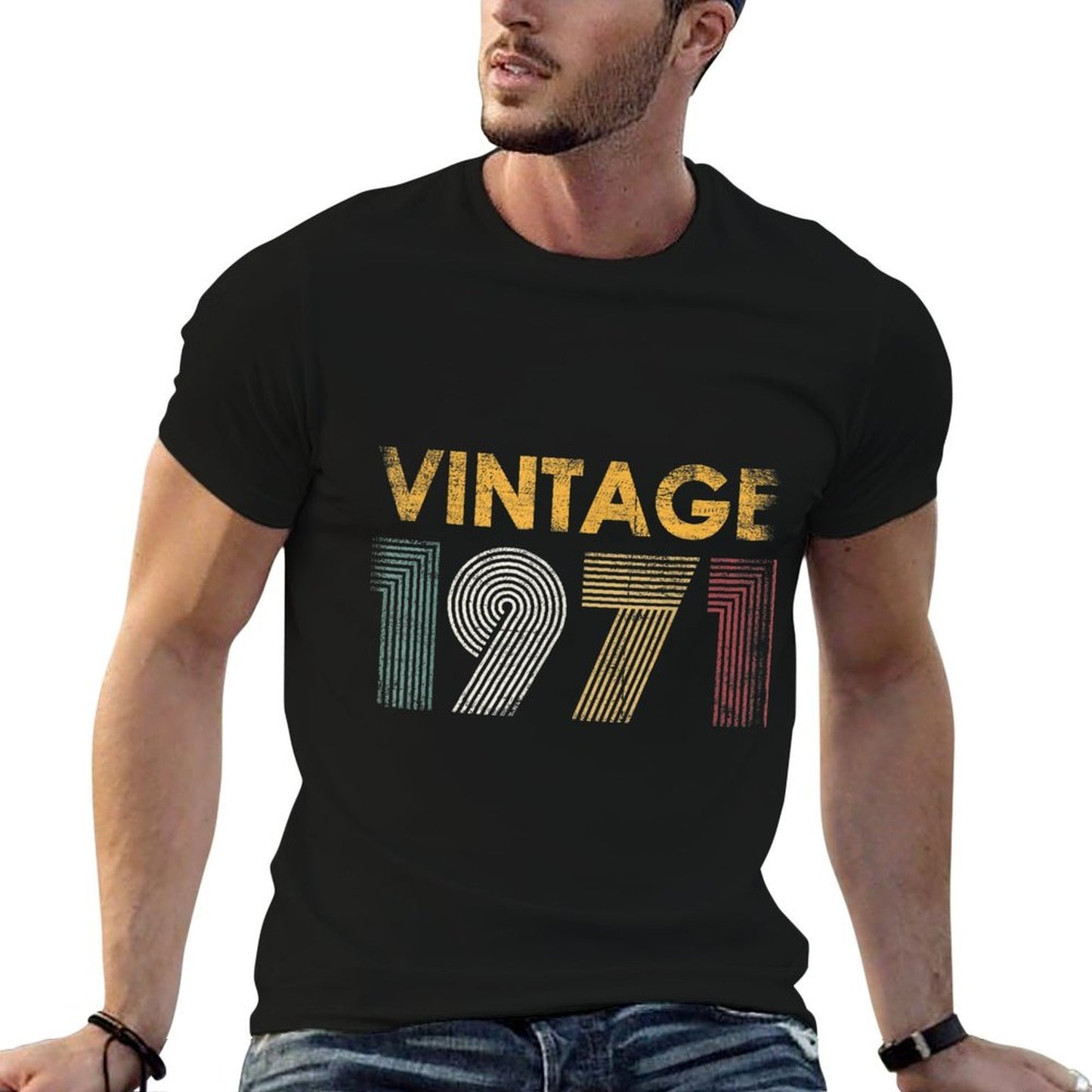 Retro Vintage 1971 50th Birthday for Men Women 50 Years Old  Graphic-printed T-Shirt