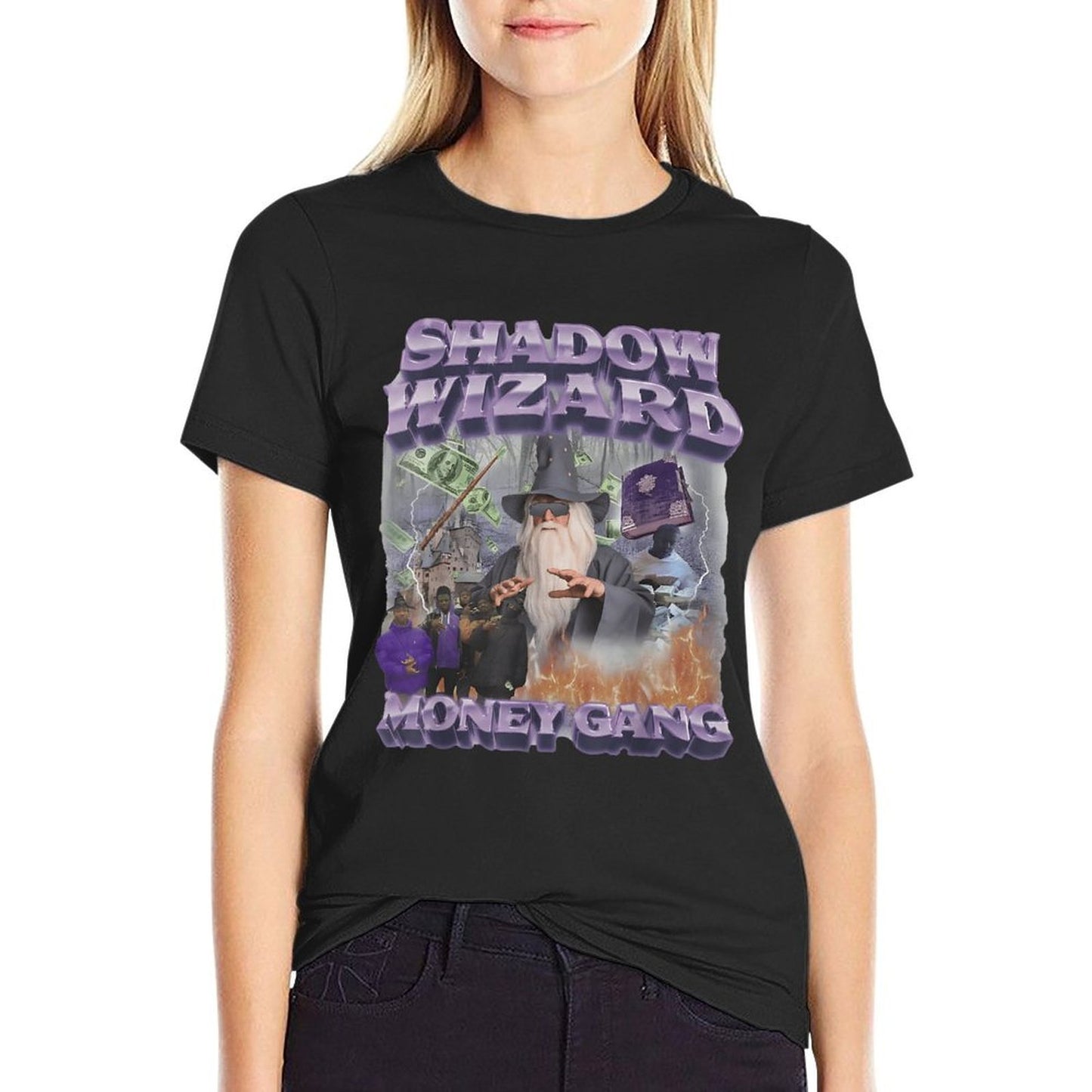 Shadow Wizard Money Gang Viral Meme Sarcastic Ironic Gen Z  Heathered Texture T-Shirt
