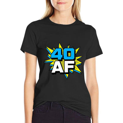 Funny Mens 40th Birthday 40 AF  Oversized Silhouette T-Shirt