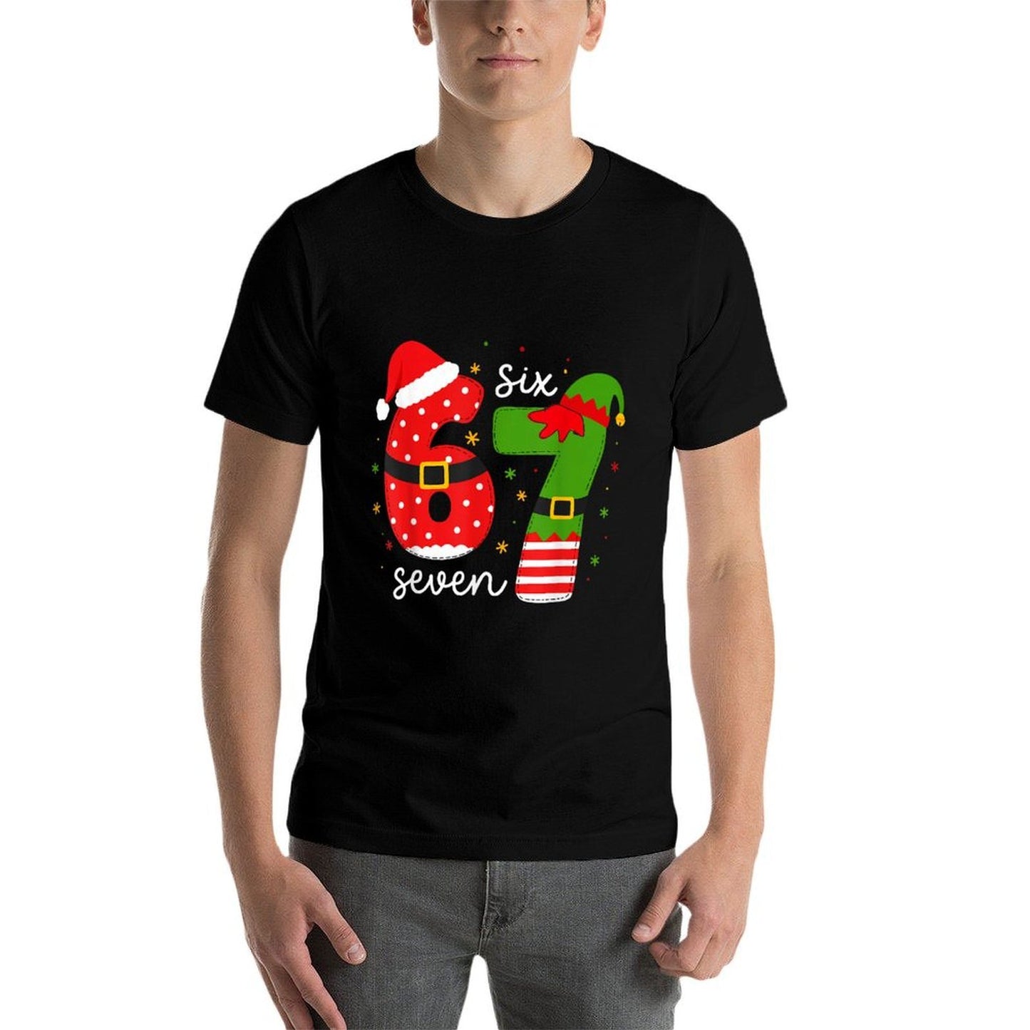 67 Meme Six Seven for Kids Women Men Boys Girls Christmas  Heathered Texture T-Shirt