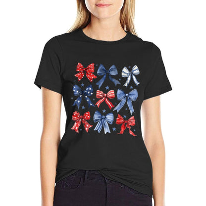 4th Of July America Patriotic Bow Ribbon  Breathable T-Shirt