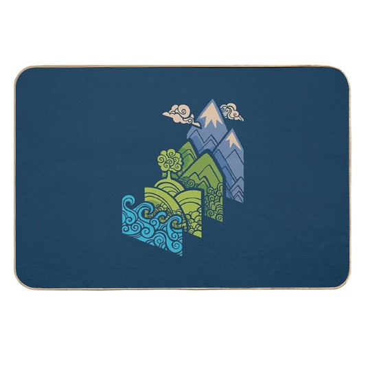 How to Build A Landscape  Blue  Pet-Safe Bath Mat